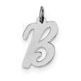 thumbnail image 1 of 925 Sterling Silver Solid Polished Medium Script Intial B Charm 18x11mm Wide Pendant Necklace for Women, 1 of 4