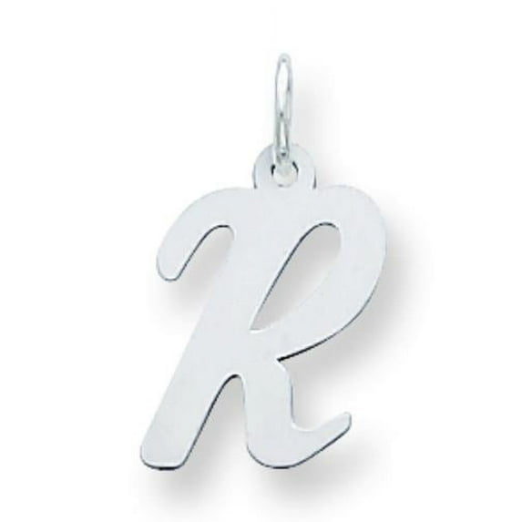 Sterling Silver Medium Script Initial Letter R Charm