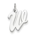 thumbnail image 1 of Sterling Silver Medium Script Initial W Charm, 1 of 3