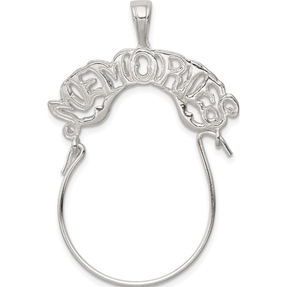 Sterling Silver Memories Charm Holder Solid Casted Polished Handcrafted Elegant Unique Made for expressing your unique story