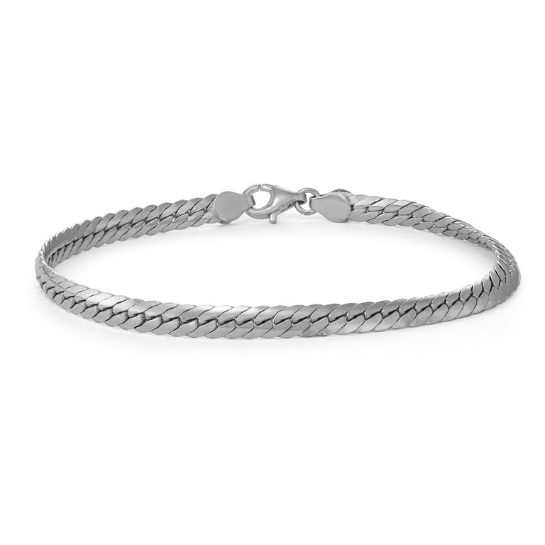 Mens silver herringbone sales bracelet