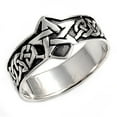 thumbnail image 1 of Sterling Silver Men's Celtic Star Ring Pure 925 Band 15mm Jewelry Female Male Unisex Size 9, 1 of 4