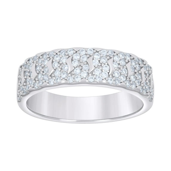 Sterling Silver Men's Cubic-Zirconia Fashion Bridal Anniversary Engagement Wedding Band Ring Size 9