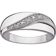 ONLINE Sterling Silver Men's Diamond Accent Wedding Band