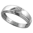 thumbnail image 1 of Sterling Silver Men's Diamond Band, w/ 0.03 Carat Brilliant Cut Diamonds, 1/4 in. (7mm) wide, Size 10.5, 1 of 3