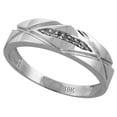 thumbnail image 1 of Sterling Silver Men's Diamond Band, w/ 0.04 Carat Brilliant Cut Diamonds, 1/4 in. (6mm) wide, Size 11, 1 of 3