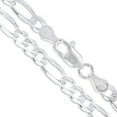 thumbnail image 1 of Sterling Silver Men's Diamond-Cut Figaro Link Chain 10.6mm Solid 925 Italy Necklace 18" Jewelry Female, 1 of 5