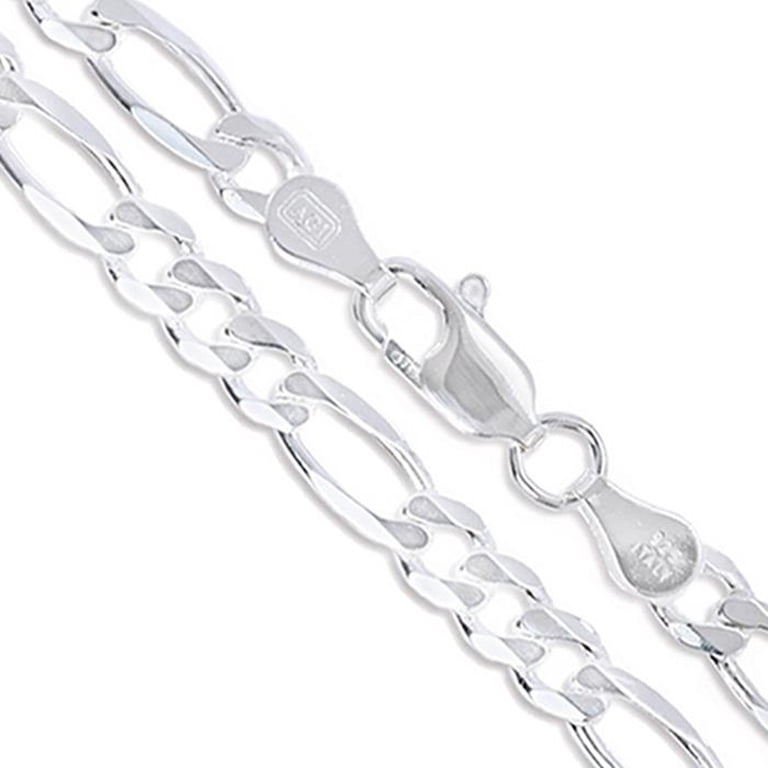925 Sterling Silver Figaro Bracelet | Liry 5.5mm Figaro / Figaroa Link Italian Chain Bracelet in .925 Sterling Silver 8\