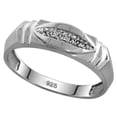 thumbnail image 1 of Sterling Silver Men's Diamond Wedding Band Rhodium finish, 1/4 inch wide, Size 12.5, 1 of 3