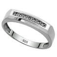 thumbnail image 1 of Sterling Silver Men's Diamond Wedding Band Rhodium finish, 3/16 inch wide, Size 10, 1 of 3