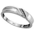 thumbnail image 1 of Sterling Silver Men's Diamond Wedding Band Rhodium finish, 3/16 inch wide, Size 13, 1 of 3