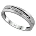 thumbnail image 1 of Sterling Silver Men's Diamond Wedding Band Rhodium finish, 3/16 inch wide, Size 9, 1 of 3