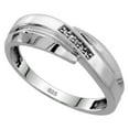 thumbnail image 1 of Sterling Silver Men's Diamond Wedding Band Rhodium finish, 9/32 inch wide, Size 10, 1 of 3