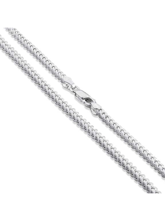 Sterling Silver Men's Franco Chain 3mm Solid 925 Italy Necklace 30" Jewelry Female Unisex