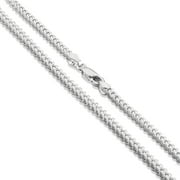 SAC SILVER Sterling Silver Men's Franco Chain 4.6mm Solid 925 Italy Necklace 18" Jewelry Female Unisex