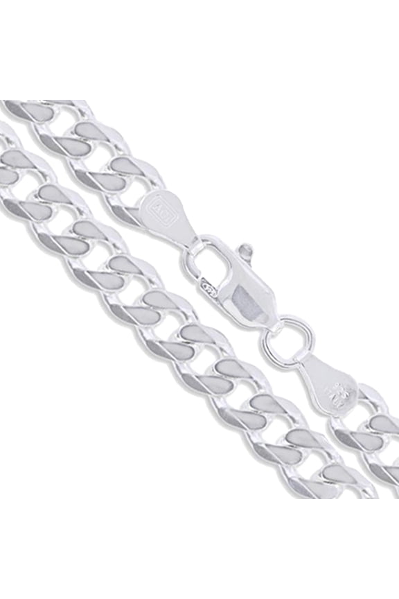 Sterling Silver Men's Heavy Curb Chain 10.9mm Solid 925 Italy Bracelet 9" inch Jewelry Female Unisex
