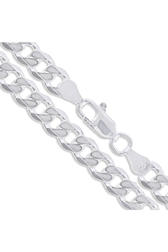Sterling Silver Men's Heavy Curb Chain 10.9mm Solid 925 Italy Necklace 20" Jewelry Female Unisex