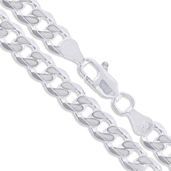 Sterling Silver Men's Heavy Curb Chain 10.9mm Solid 925 Italy Necklace 22" Jewelry Female Unisex