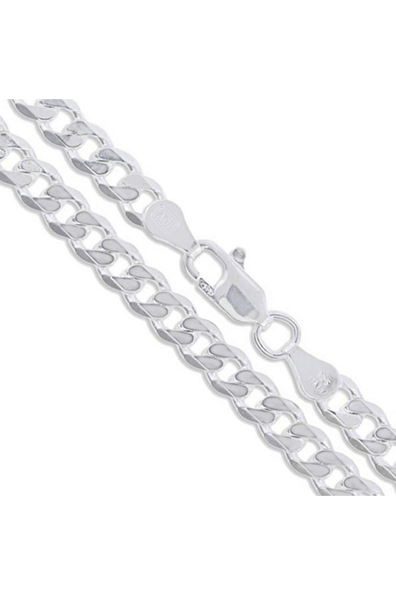 Sterling Silver Men's Heavy Curb Chain 6.8mm Solid 925 Italy Necklace 20" Jewelry Female Unisex