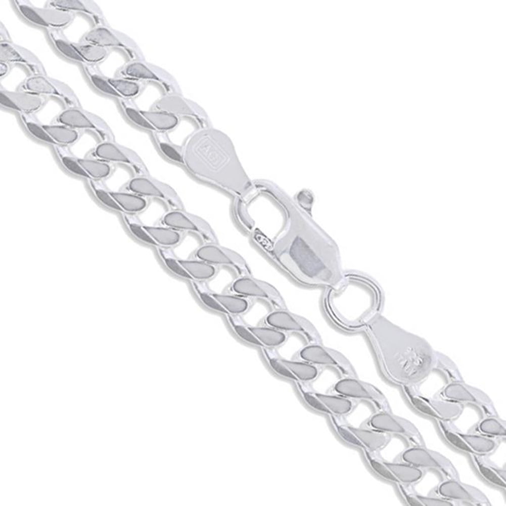 Sterling Silver 925 Italy Men's Heavy Curb Chain 6.8mm Necklace 22