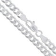 thumbnail image 1 of Sterling Silver Men's Heavy Curb Chain 6.8mm Solid 925 Italy Necklace 22" Jewelry Female Unisex, 1 of 5
