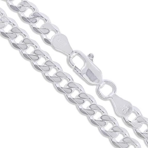 Sterling Silver Men's Heavy Curb Chain 8mm Solid 925 Italy Necklace 16" Jewelry Female Unisex