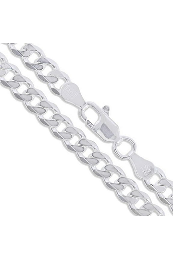 Sterling Silver Men's Heavy Curb Chain 8mm Solid 925 Italy Necklace 18" Jewelry Female Unisex