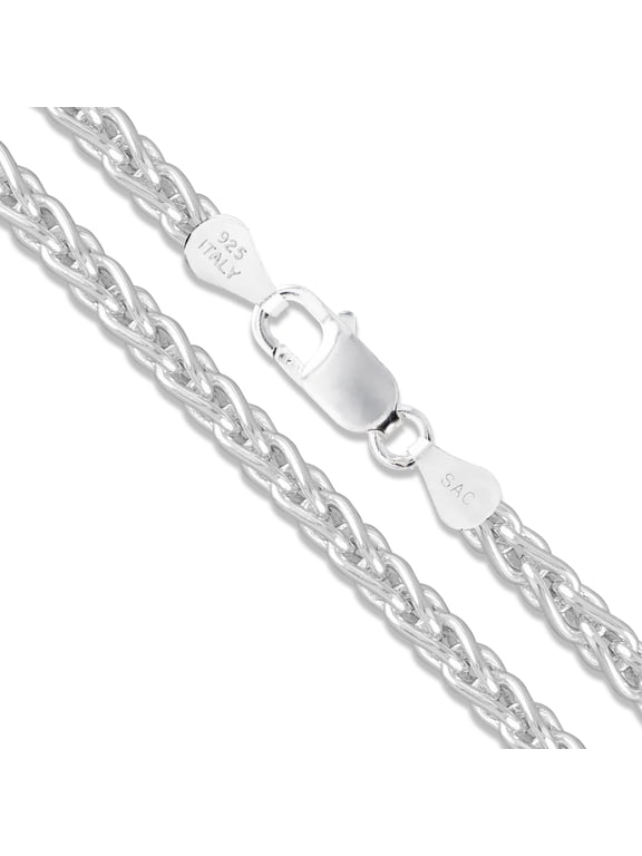 Sterling Silver Men's Heavy Wheat Chain 6mm Solid 925 Italy Foxtail Spiga 28" Jewelry Female Unisex