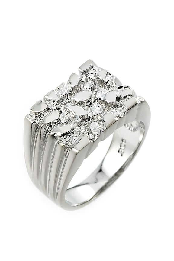 Sterling Silver Men's Nugget Ring- Size 13.5