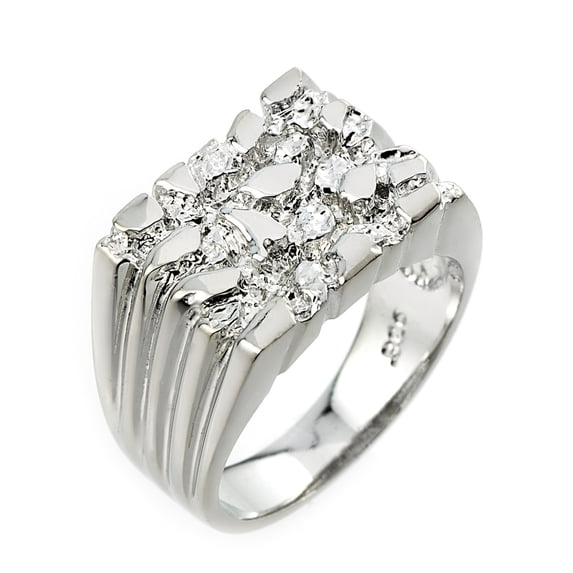 Sterling Silver Men's Nugget Ring- Size 8
