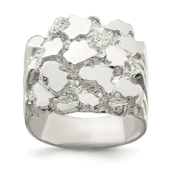 Sterling Silver Men's Nugget Ring - Size 9
