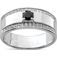thumbnail image 1 of Sterling Silver Men's Onyx And White Topaz Ring (Size 10) Made In Thailand qr6842-10, 1 of 5