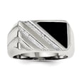 thumbnail image 1 of Sterling Silver Rhodium-plated Men's Onyx Ring QR2456, 1 of 9
