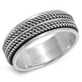 thumbnail image 1 of Sterling Silver Men's Oxidized Spinner Ring Pure 925 Band 8mm Jewelry Female Male Unisex Size 7, 1 of 4
