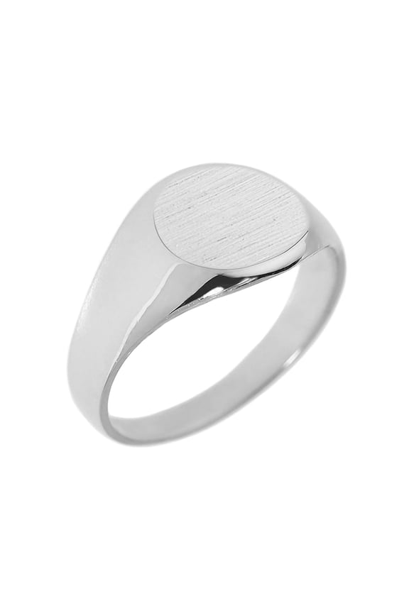 Sterling Silver Men's Round Engravable Signet Ring- Size 5