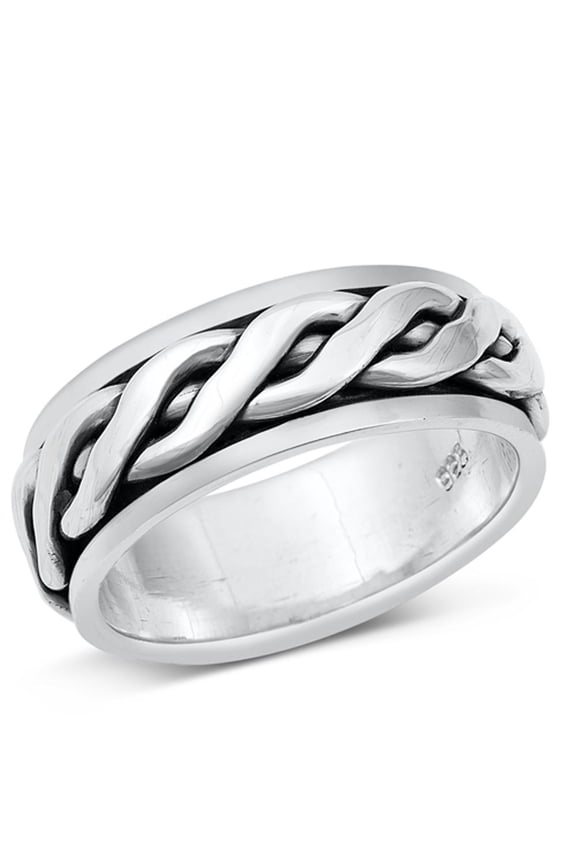 Sterling Silver Mens Celtic Knot Spinner Ring 925 Band 8mm Jewelry Female Male Unisex Size 12
