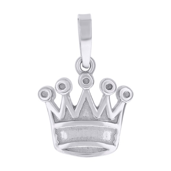 Sterling Silver Mens Crown Fashion Charm Pendant