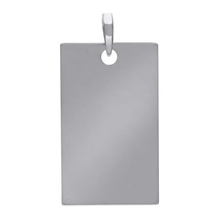 Sterling Silver Mens Dog Tag Engraveable Charm Pendant