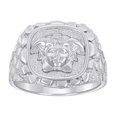 thumbnail image 1 of Sterling Silver Mens Nugget Medusa Egyptian Bridal Anniversary Wedding Engagement Band Ring Size 10, 1 of 1