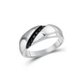 thumbnail image 1 of Sterling Silver Mens Round Black Color Enhanced Diamond Diagonal Row Band Ring 1/8 Cttw, 1 of 1