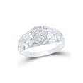 thumbnail image 1 of Sterling Silver Mens Round Diamond Cluster Nugget Ring 1/20 Cttw, 1 of 2