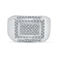 thumbnail image 1 of Sterling Silver Mens Round Diamond Cluster Ring 1/5 Cttw, Mens Size: 7-13, 1 of 1