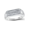 thumbnail image 1 of Sterling Silver Mens Round Diamond Flat Band Ring 1/6 Cttw, 1 of 1