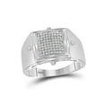thumbnail image 1 of Sterling Silver Mens Round Diamond Square Cluster Ring 1/6 Cttw, 1 of 4