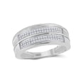 thumbnail image 1 of Sterling Silver Mens Round Diamond Wedding Band Ring 1/4 Cttw, 1 of 1