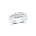 thumbnail image 1 of Sterling Silver Mens Round Diamond Wedding Band Ring 1/4 Cttw, 1 of 1