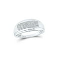 thumbnail image 1 of Sterling Silver Mens Round Diamond Wedding Pave Band Ring 1/5 Cttw, 1 of 1