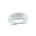thumbnail image 1 of Sterling Silver Mens Round Pave-set Diamond Elevated Band Ring 1/5 Cttw, 1 of 1