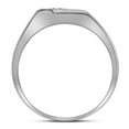 thumbnail image 1 of Sterling Silver Mens Round Prong-set Diamond Diagonal Double Row Band Ring 1/10 Cttw, 1 of 1