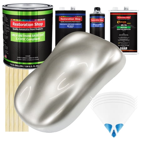 Sterling Silver Metallic Gallon Kit Low VOC URETHANE BASECOAT Car Auto Paint Kit